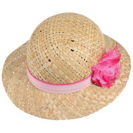 Lipodo Sandra Girls' Straw Hat - Summer Hat Children - Beach Hat Made in Italy - Children's Hat Made of Straw - Girls' Hat Spring/Summer - Hat, natural