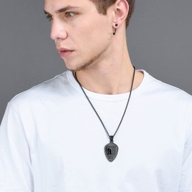 U7 Always Remember Necklace Unisex Black Chain with Inspirational Quote Shield Tag Pendant for Men Women