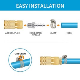 BORDSTRACT Accesorios espiga para manguera SS304 Rosca macho acero inoxidable Conector cola manguera espiga BSP 1/8"~3/4" para conectar tubería de aire, de combustible, tubería (1/8×6mm)