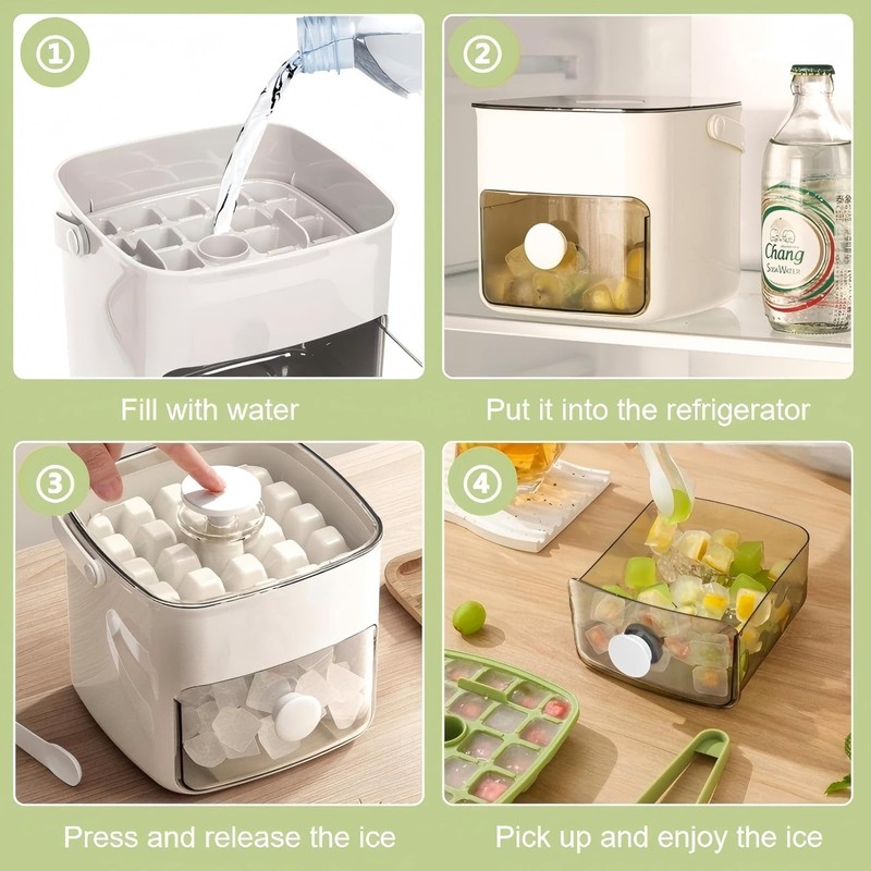 Ice Cube Tray with Lid and Bin Ice Cube Trays