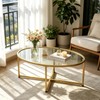 Coffee Table Gold Oval Glass Coffee Tables for Living Room,Modern