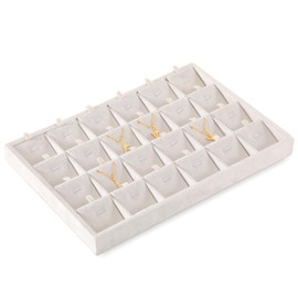 Yinbeini Necklace Display Tray, Velvet Jewelry Organizer, Premium Pendant Display,Luxury Earrings Organizer,White Necklace Organizer