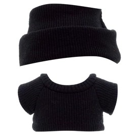 Etistta 17cm Doll Clothes with Cap, Knit Top Hat Clothes for 17cm Doll Accessories Outfits (Black)