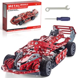 LILCRUIBAO Building Kit Red Model Car Set - 287 PCS STEM Project Building Toys for Kids Ages 8-12, Assembly Building Vehicle for Boys 8 9 10 11 12-16 Years Old and Up Boys Girls Adults