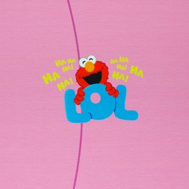 Swafing Sesame Street Cotton Jersey Panel Elmo Pink