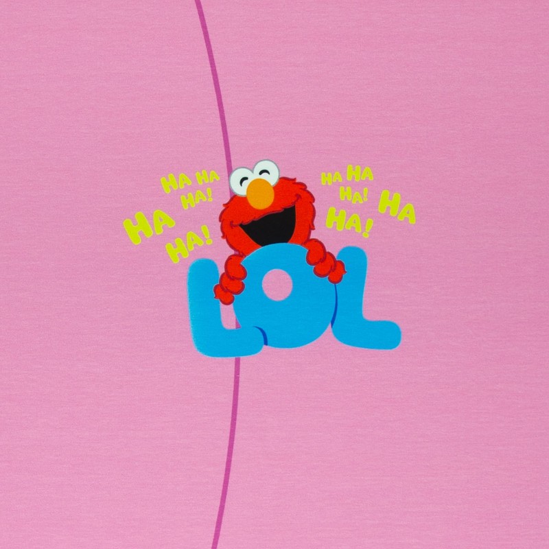 Swafing Sesame Street Cotton Jersey Panel Elmo Pink