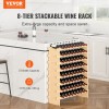 8-Tier 72 Bottle Stackable Modular Wine Rack Bamboo Wood Display