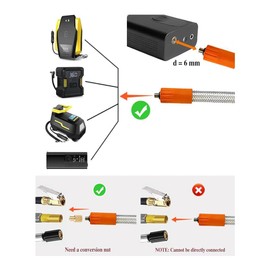 Wernfale Extended Portable Air Compressor Tire Inflator Replacement Hose with Stainless Steel Mesh for Protection, Air Pump Tube, Fine Workmanship