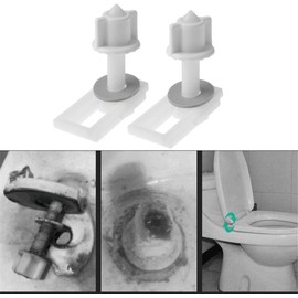 2Pcs Plastic Toilet Seat Screws, Nuts and Washers,Hinge Bolt Replacement Kit for Securely Mounting Toilet Lids and Seats