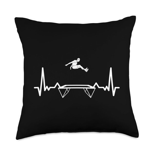 Trampolining fitness gymnastic Gymnast Cardiogram Trampoline Throw Pillow