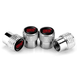 STI Tire Valve Cap WRX BRZ Crossover XV Dress Up Cool (STI, Silver)