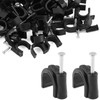 Rierdge 80 Pieces Half Clamps J-Hook with Nail, 12mm Black