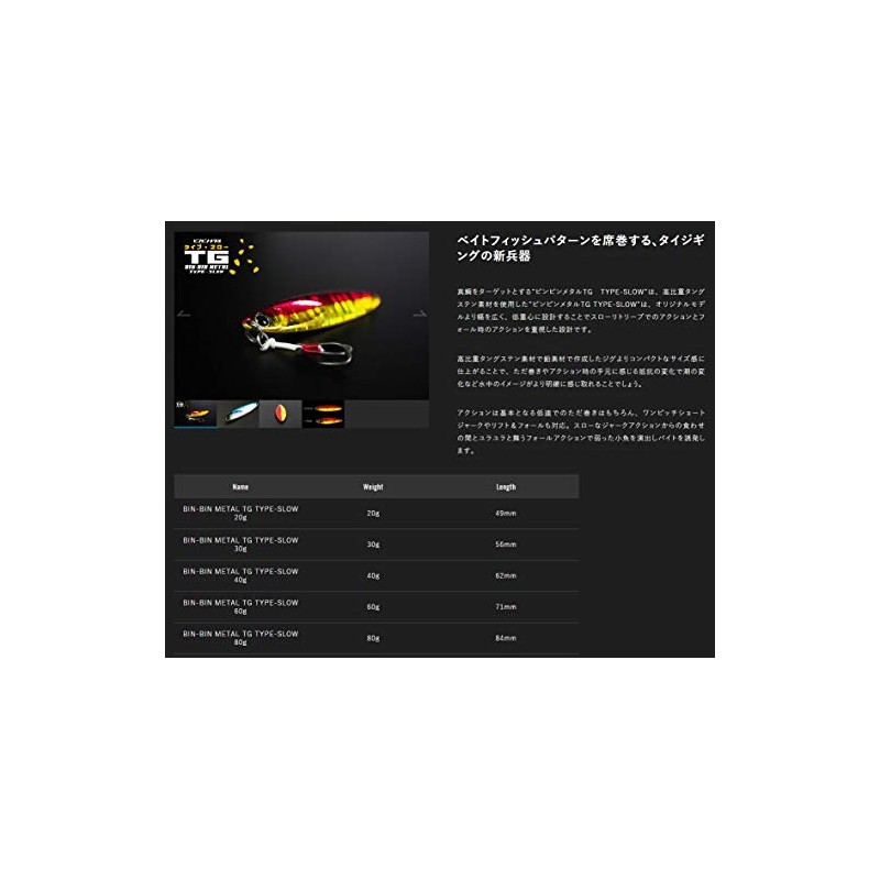 JACKALL Metal Jig, Bing Bing Metal TG, Type Throw, 0.7