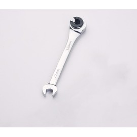 FLZOSPER 12mm Metric Fix Tubing Wrench，Fixed Head Tubing Ratchet Open End Wrench, Ratcheting Fix Combination Wrench Spanner