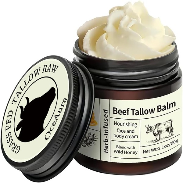 Organic Grass-Fed Beef Tallow Balm for Face & Body –