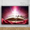 ZARROUEA 7x5ft Jesus Christ Cross Photography Backdrop Glowing Crucifix Opened