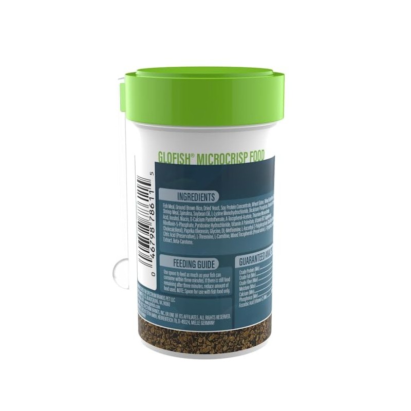 GloFish Microcrisp Food Nutritionally Complete Food for Small Tropical Fish,