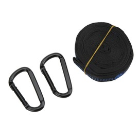 Alomejor 2 Packs Hammock Straps Hammock Tree Hanging Straps Camping Hanging Ropes Strong Load Capacity Outdoor Camping Hammock Straps with 2 Steel Hook Carabiners