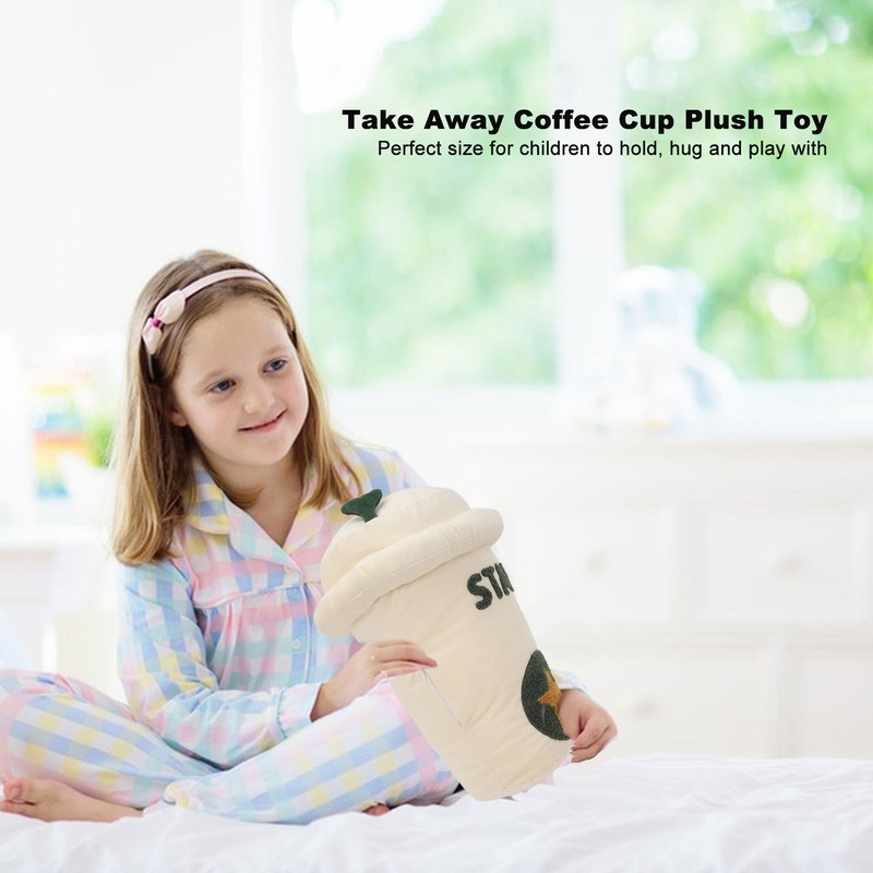35cm Soft Plush Pillow Toy Cute Coffee Cup Shaped Stuffed