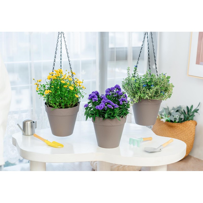 Melphoe Hanging Planter for Indoor Plants Self Watering, 8 Inch