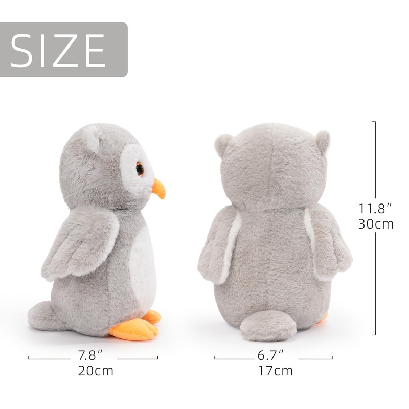 WEIGEDU Owl Stuffed Animal Plush Toy, 11.8 Inch