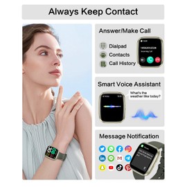Smart Watches for Men/Women, 1.75" Bluetooth Call, AI Voice Smartwatch, 24/7 Heart Rate Monitor, Blood Pressure/SpO2/Sleep Tracker, IP68 Waterproof, 100+ Sports Fitness Tracker for Android iOS Green