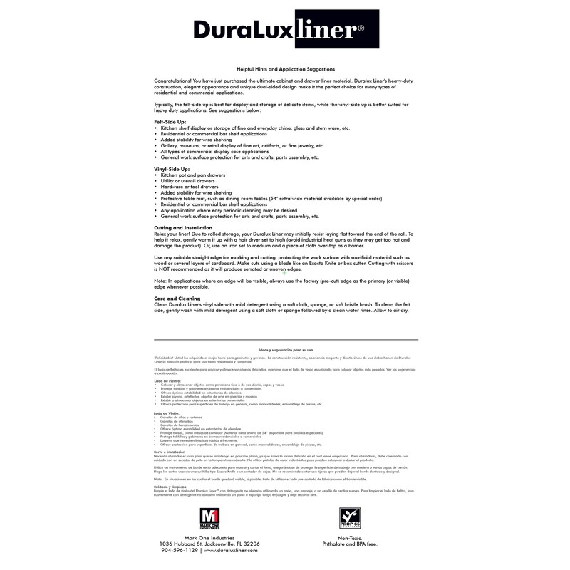 DuraLux Trimmable, Non-Adhesive, Non-Slip, Dual Use Black Shelf Liner |