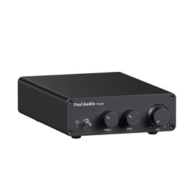 Fosi Audio TB10D Amplificador estéreo de 2 canales, clase D mini amplificadores integrados de potencia 600 W para altavoces pasivos/agitador de bajos,