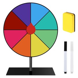 WDKXCN Wheel of Fortune for Spinning, 20 cm, 8 Colours, Wheel of Fortune for DIY, Lucky Wheel with Dry Wipe Marker and Eraser, Wheel of Fortune Buy for Word Games, Carnival Party