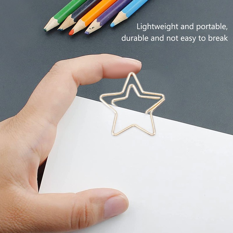 100 Pcs Paper Clips Portable Small Anti Slip Cute Star