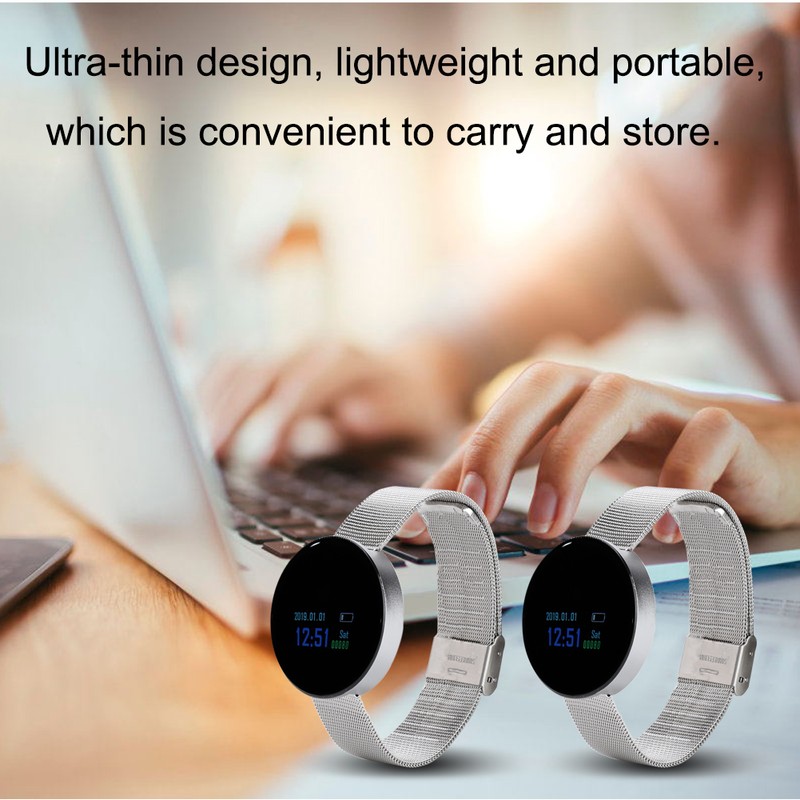 Smart Bracelet Wristband Waterproof Fitness Sleep Heart Rate Recorder (Silver
