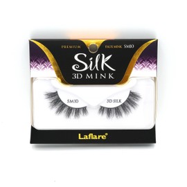 Laflare 3D SILK MINK Premium Faux Mink Eyelashes, Cat Eyes, Wispy, Fluffy, Soft as Mink, Multi-layered False Lashes (SM10)