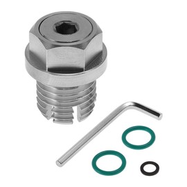 X AUTOHAUX M16.1x2 Oil Drain Plug Stainless Steel Oil Pan Drain Bolt Screw Thread Repair 1 x Drain Plug 1 x Hex Wrench 2 x Green Washers 1 x Black Washer