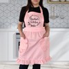 TEEAMORE Custom Ruffle Apron Your Name With Floral Frame Kitchen