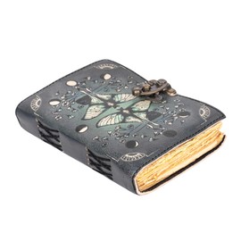 HIDEGHAR Blank Spell Book of Shadows Journal with Lock Clasp Luna Moths And Morpho Butterfly Witchcraft Supplies, Helloween Gift For Men & Women