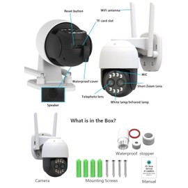 BOAVISION 355° Wireless PTZ Security Camera Outdoor Dual Lens 8X Zoom Color Night Vision