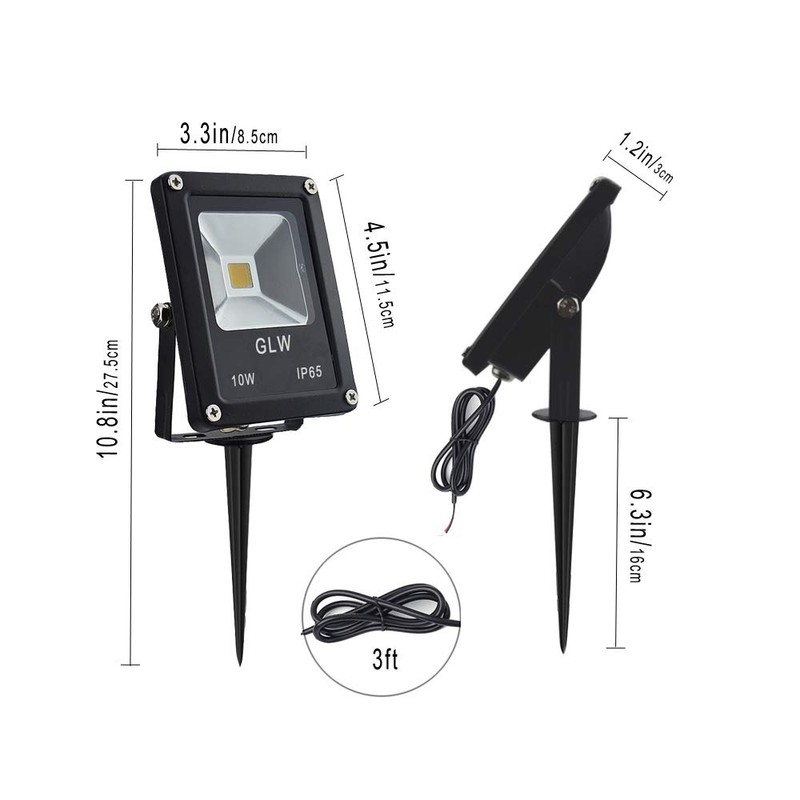 GLW Low Voltage Landscape Lights 10W 12V Outdoor Spotlights IP65