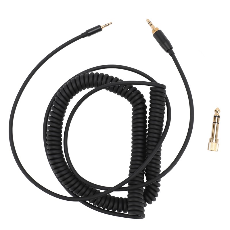 Coiled Headphone Cable Gold Plated Connector Replacement Headset Sound Cord