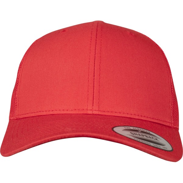 Flexfit Snapback Unisex Baseball-Mütze | Trucker Kappe Mesh Basecap, Rot