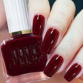 NovaCharm Cherry Red Nail Polish - 12ml Dark Red Wine Glossy Jelly Fast Drying Long Lasting Sheer No UV LED