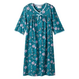 Silvert's Adaptive Clothing & Footwear Open Back Night Gown for Ladies - Assisted Dressing Hospital Gown - Dragonfly Floral SMA