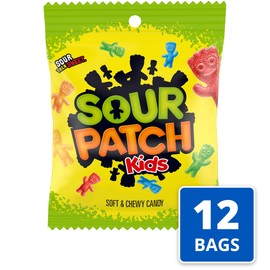 Sour Patch Kids Soft & Chewy Candy, 3.6 Ounce Bags (Pack Of 12)