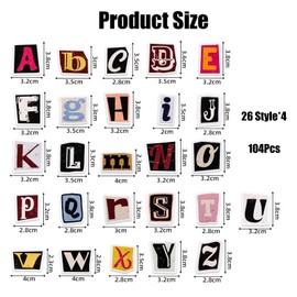 dinghaole 104 Pieces Vintage Letter Stickers, DIY Scrapbook Stickers, Stickers for Scrapbooking Small Scrapbook Sticker Set, Planner, Kid DIY Art Crafts, Laptop, Suitcase