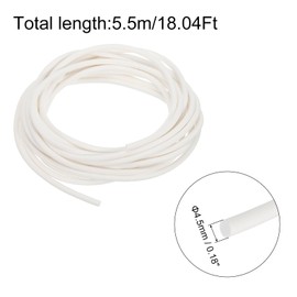 uxcell Silicone Foam Seal Strip, 4.5mm(0.18") Dia 5.5 Meters(18.04 Ft) Long Sponge Rubber Weather Seal Strip Round Rubber Cord Solid for DIY Warehouse, Pads, Foam Tubing, Crafts - White