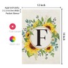 CROWNED BEAUTY Summer Sunflower Eucalyptus Leaves Monogram Letter F Garden