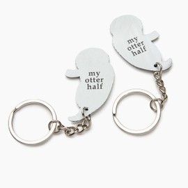 My Otter Half Couple matching keychains Set: Bridal Shower & Wedding Gifts, Anniversary & Engagement Couple Gifts, Cool Stuff for Girlfriend or Boyfriend, Valentine's Day gift for her or him