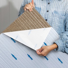 Mohawk Home 24“ x 24” Indoor/Outdoor 0.25" Pile Height, Peel and Stick Carpet Tile, Tan Beige Polyester, (15 Tiles), (60 sqft/Box)