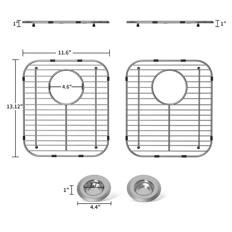 2Pack Stainless Steel Kitchen Sink Grid,13.2" x 11.6" x 1.2"