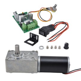 Pyhodi DC 12V DC Worming Gear Motor, Engine Mini Turbines Geared Motor with 8mm Shaft 5840‑31ZY for Robot Rotating Table Door Lock Curtain Machine, Turbos Worming Speed Reduction (12V400RPM)