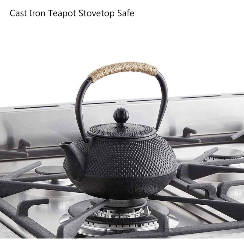 HwaGui Cast Iron Teapot Large Japanese Tetsubin Kettle with Stainless